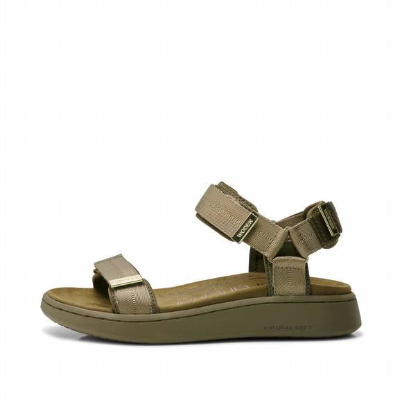 NEW WODEN women's line sandal in dark olive - Picture 2 of 6